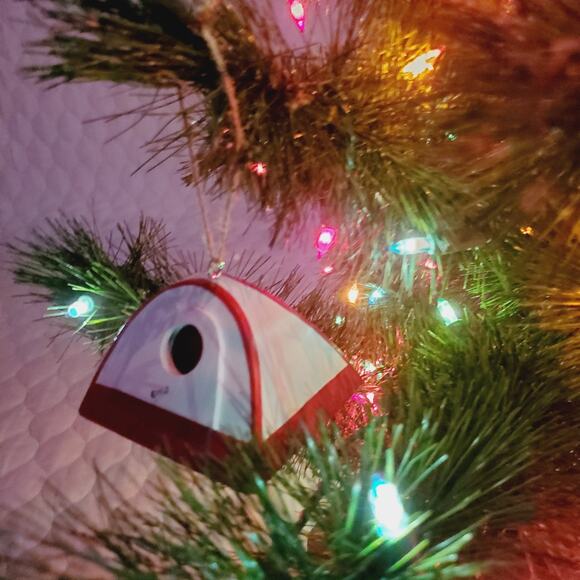 Midwest-CBK Set of 4 Tent Christmas Ornaments Red & White Small Holiday Camping - Picture 8 of 9